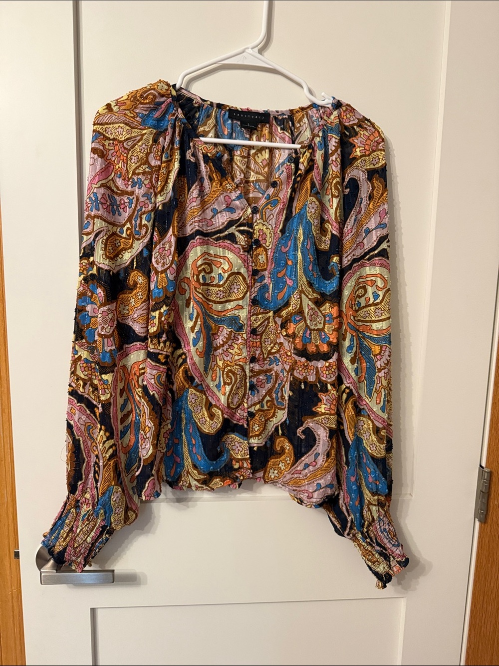 Sanctuary Multicolor Paisley Button-Front Blouse